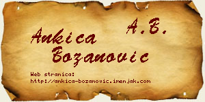 Ankica Božanović vizit kartica